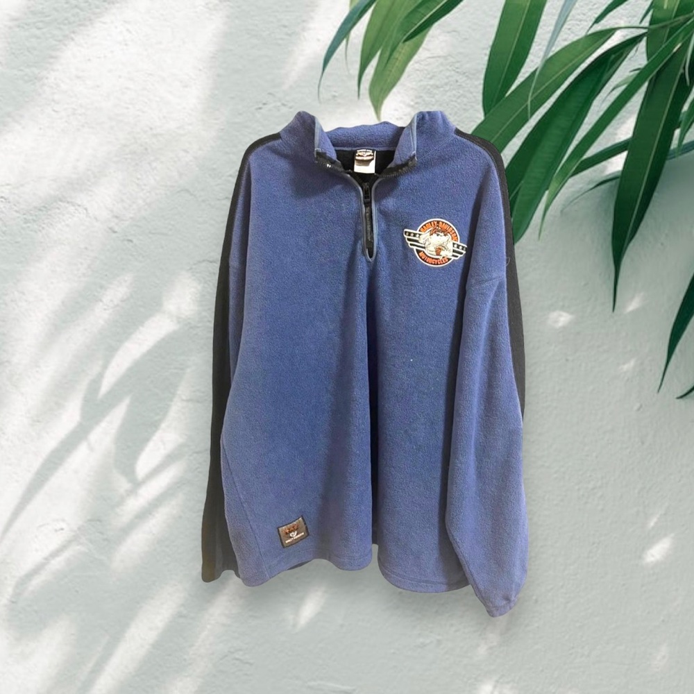 Rare Vtg Y2K Harley Davidson x Looney Tunes Taz Fleece/Poly Comfy Sweater